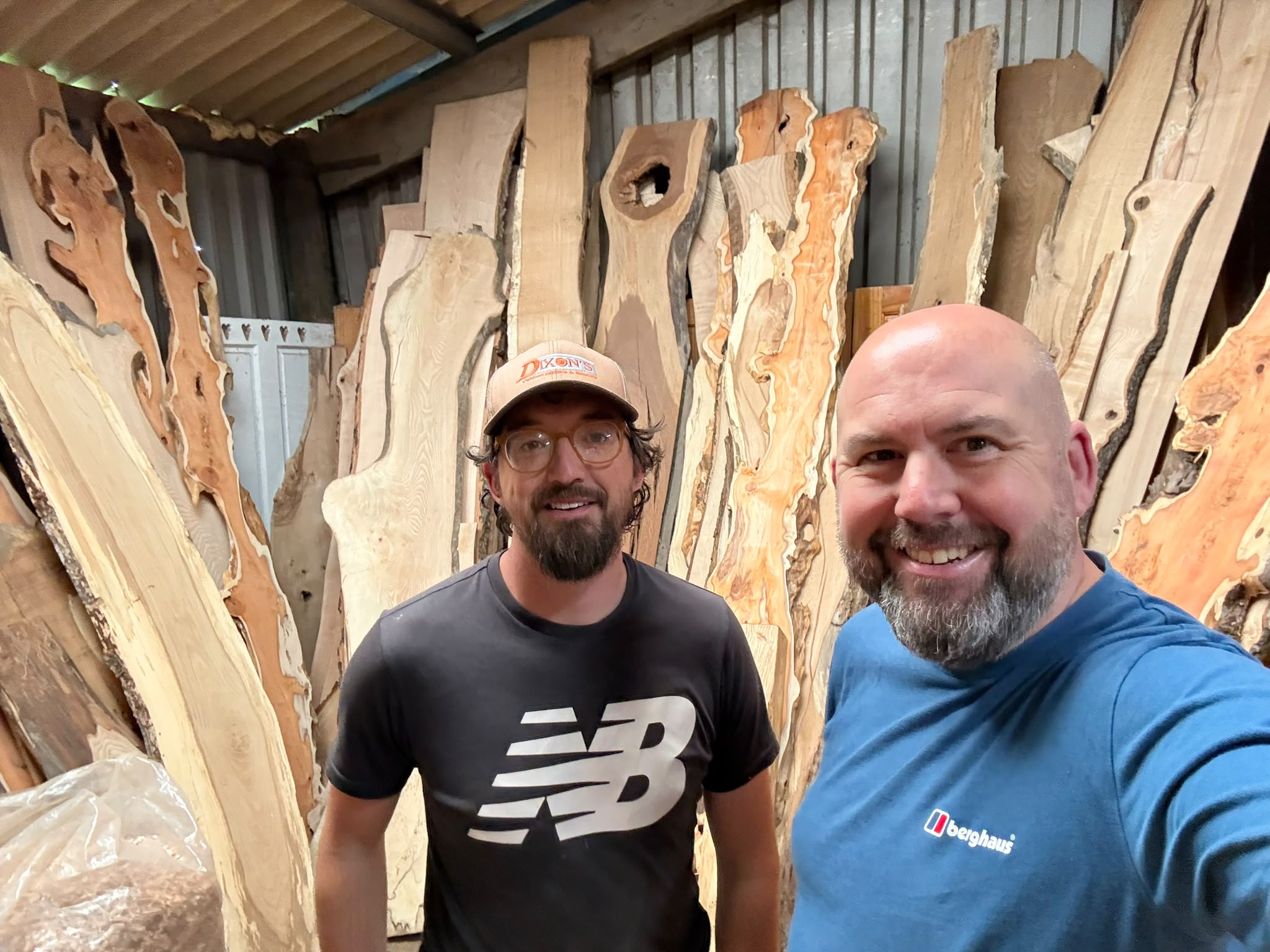 Selecting timber at the timber yard